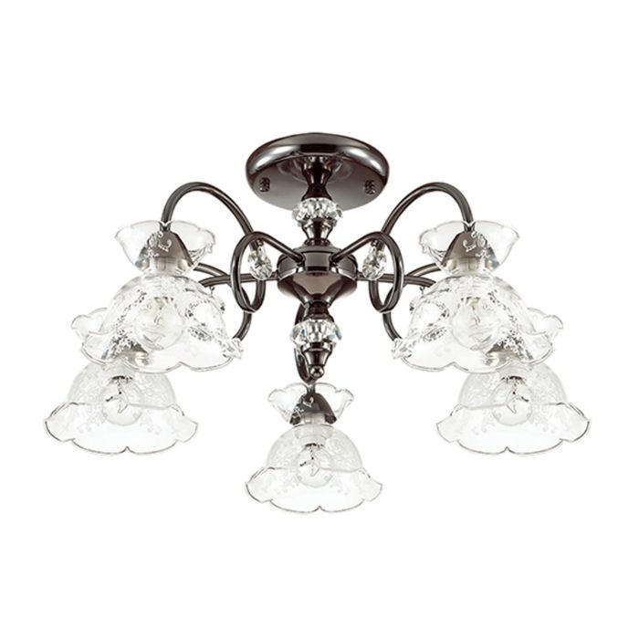 Люстра потолочная SIMONA 5x60W E14 темный 63x63x29см