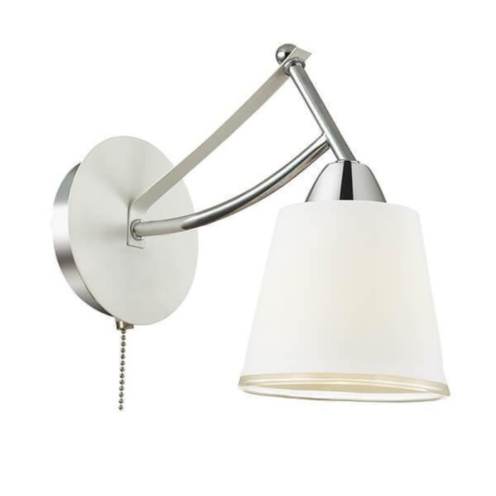 Бра HADRINNA 1x60W E14 хром, белый 25x12x21см