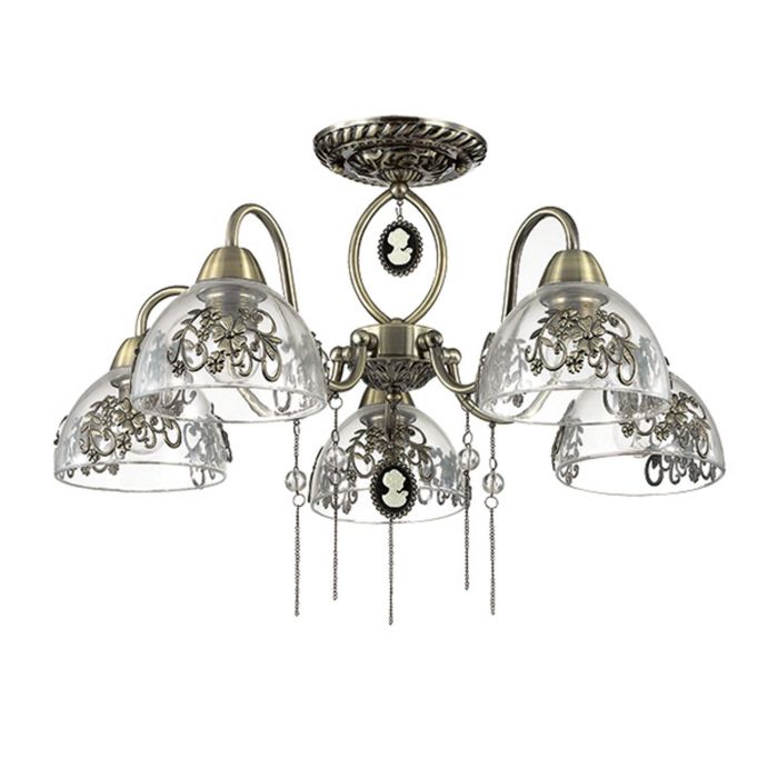 Люстра потолочная ABSOLONA 5x60W E14 бронза 61x61x39см