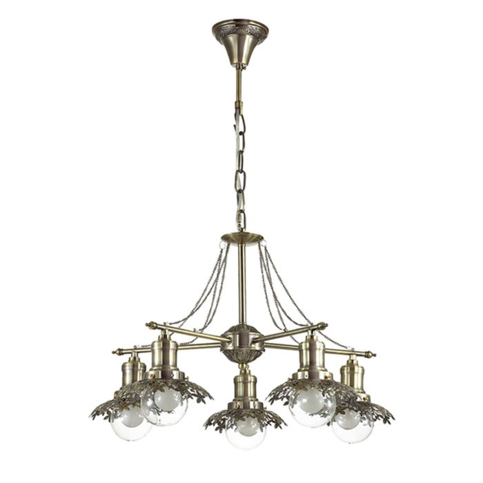 Люстра подвесная ADELARDA 5x40W E14 бронза 58x58см