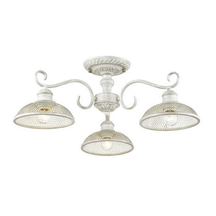 Люстра потолочная ZEROME 3x40W E27 белый, золото 62x62x23,5см