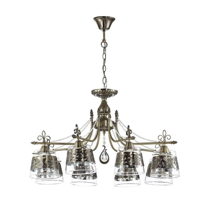 Люстра подвесная SANSA 8x40W E14 бронзовый 76x76x85см