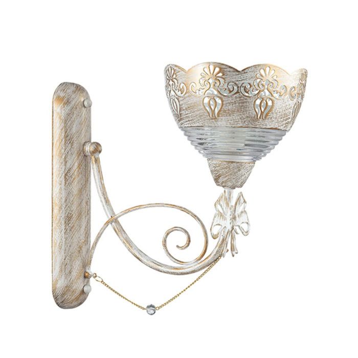 Бра FARFALLA 1x60W E27 белый с золотой патиной 15x15x28см