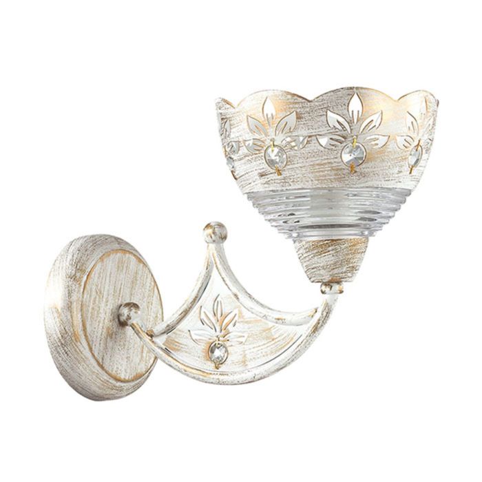 Бра NOVIA 1x60W E27 белый с золотой патиной 16x15x22см