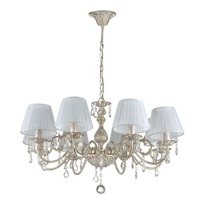 Люстра подвесная MAGALI 8x40W E14 белый с золотой патиной 78x78x79см