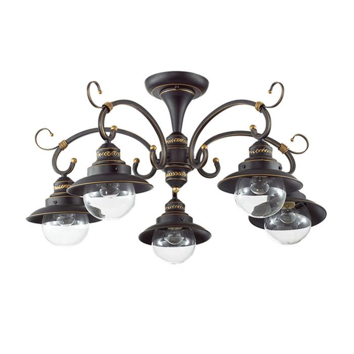 Люстра потолочная SANDRINA 5x60W E14 кофе 73x73x35см