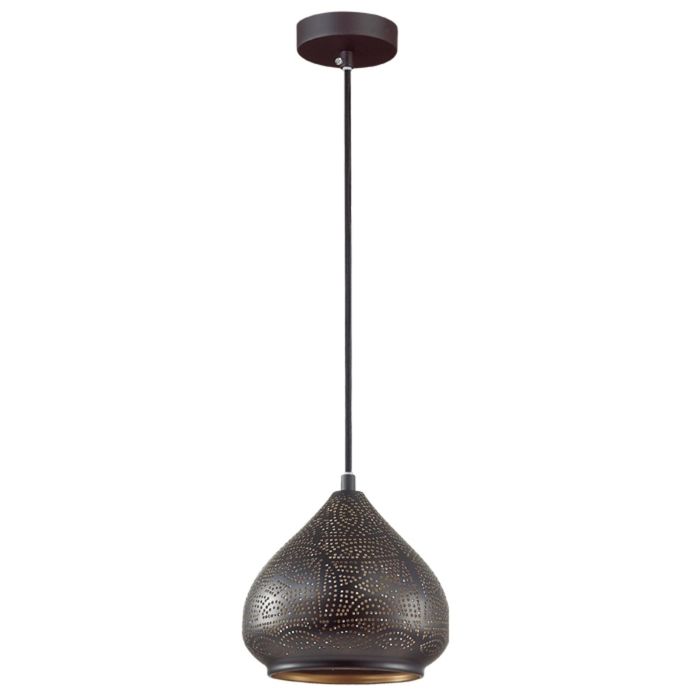 Люстра-подвес VEKI, 1 × 60 Вт, E27, цвет чёрный / «матовое золото»