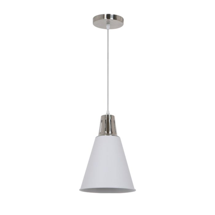 Люстра подвес TIRA 1x60W E27 белый, хром 22x22см