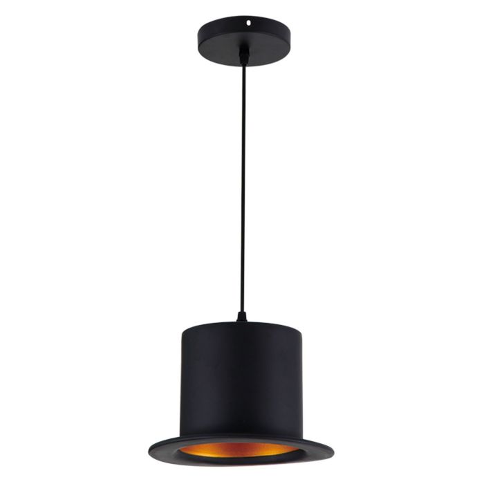 Люстра подвес CUPI 1x60W E27 черный, золотой 25x25см