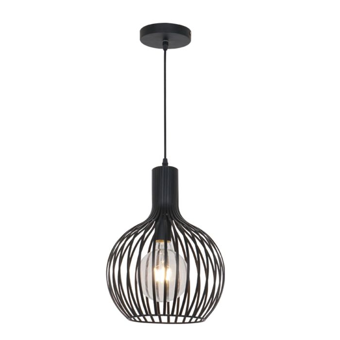 Люстра подвес LUVI 1x60W E27 черный 28x28см