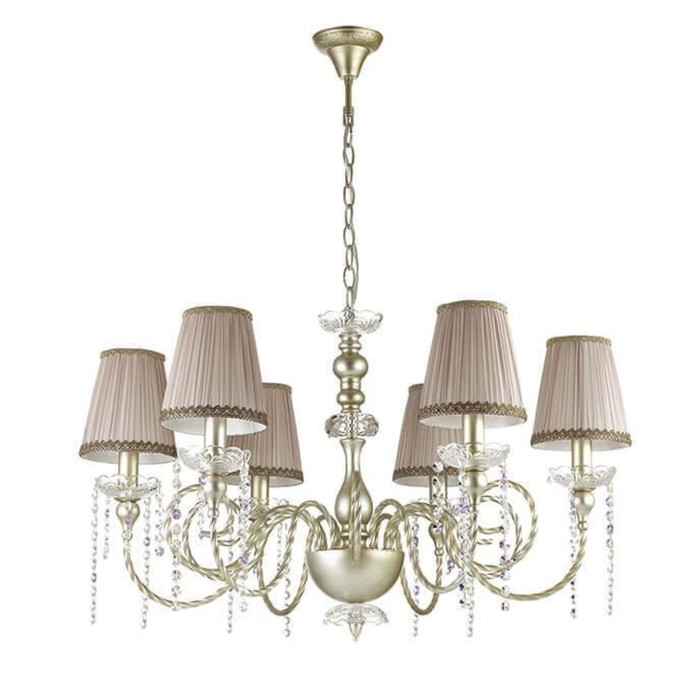 Люстра подвесная AURELIA 6x40W E14 золотой, серебряная патина 82,6x82,6см