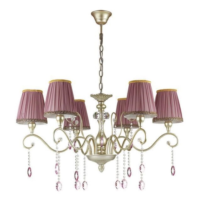 Люстра подвесная GAELLORI 6x40W E14 матовое золото с серебряной патиной 81,1x81,1см