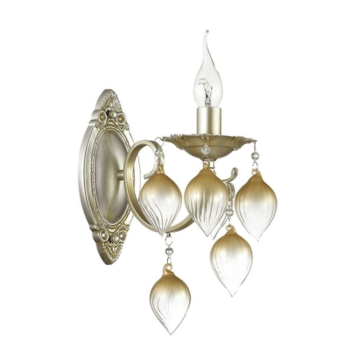 Бра ZAKLINA 1x40W E14 матовое золото с серебряной патиной 11x30,3см