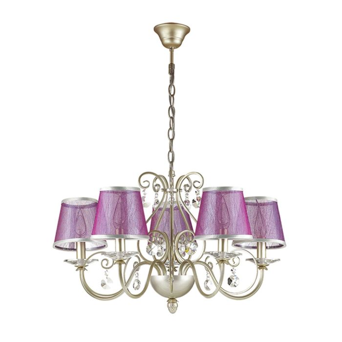 Люстра подвесная ZIBILLE 5x40W E14 матовое золото с серебряной патиной 66,9x66,9см