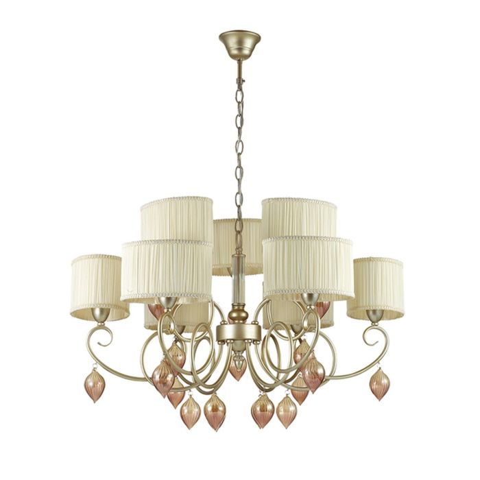 Люстра подвесная IDERINA 9x40W E14 матовое золото 77,7x77,7см