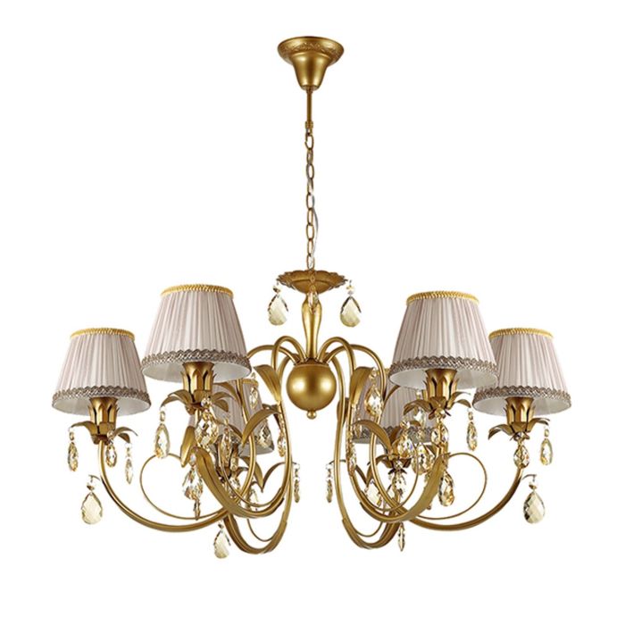 Люстра подвесная CAROLLA 6x40W E14 матовое золото 77,7x77,7см