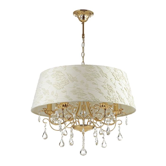 Люстра подвесная PLESANSA 5x40W E14 золото 60x60см