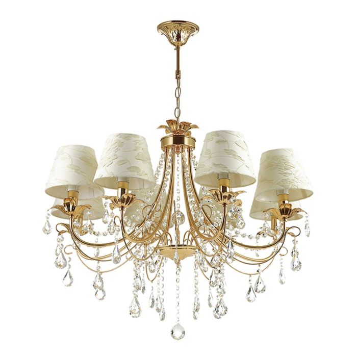 Люстра подвесная PLESANSA 8x40W E14 золото 78x78см