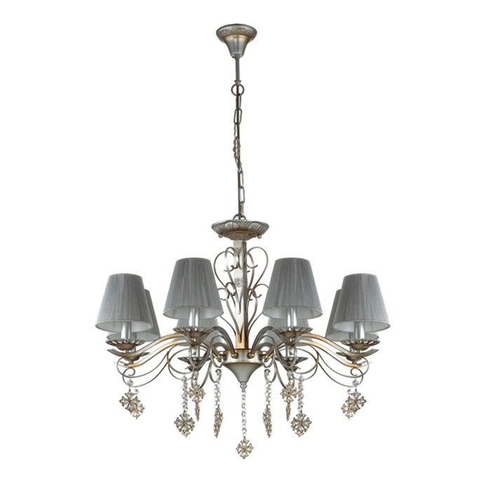 Люстра подвесная NARSISSA 8x40W E14 перламутровый 76x76см