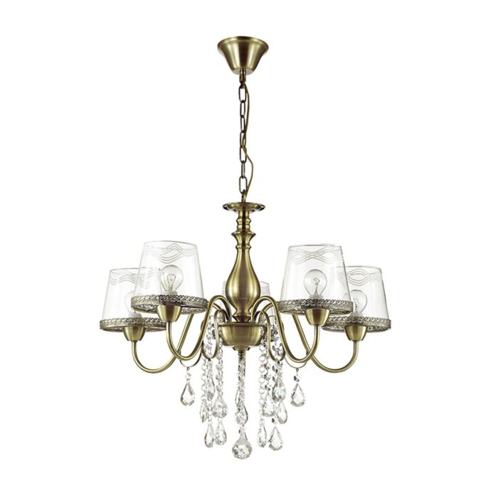 Люстра подвесная SEBASTINA 5x60W E14 бронзовый 64x64см