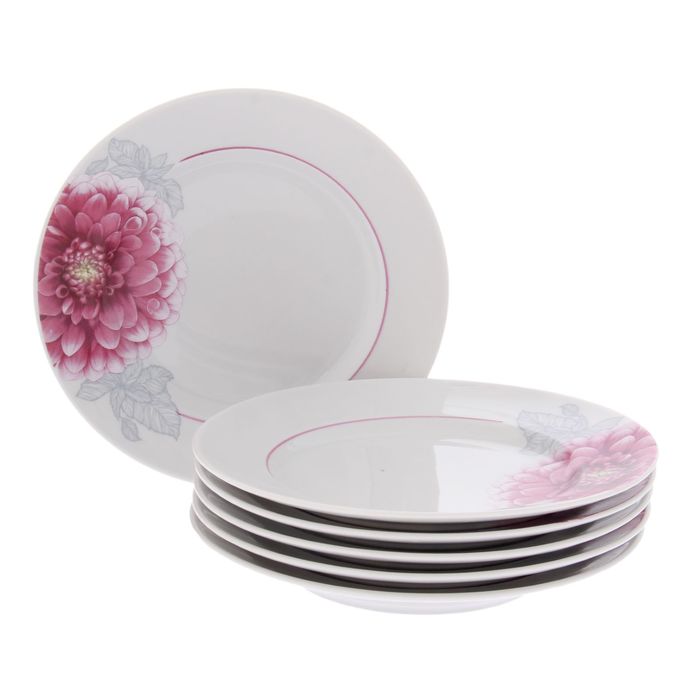 Набор тарелок мелких 20 см "Идиллия", 6 шт