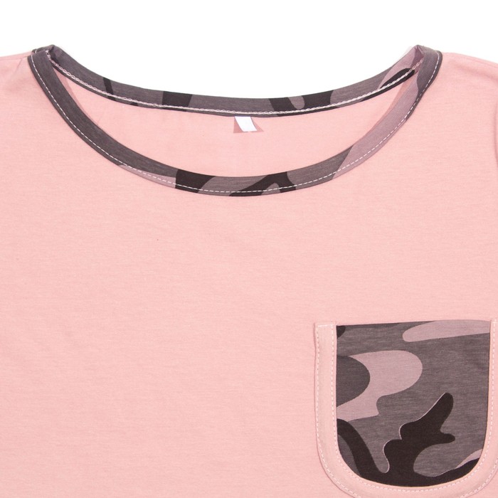 Комплект женский (футболка, брюки) Камуфляж №2 цвет розовый, р-р 48