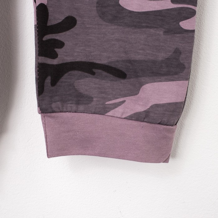 Комплект женский (футболка, брюки) Камуфляж №2 цвет розовый, р-р 48