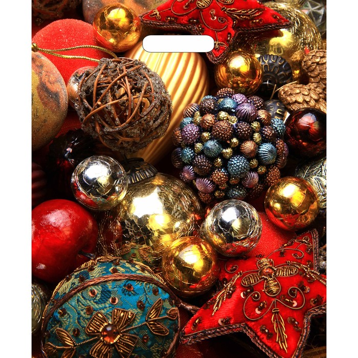 Пакет "Драгоценные игрушки", полиэтиленовый с вырубной ручкой, 45 х 38 см, 60 мкм