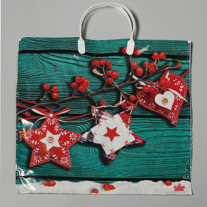 Пакет "Нарядная веточка", полиэтиленовый с пластиковой ручкой 35 х 36 см, 85 мкм