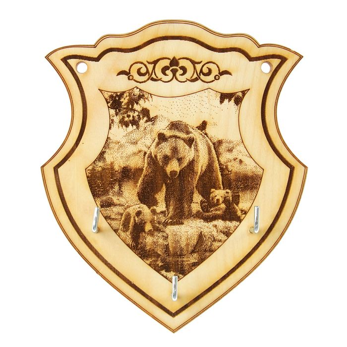 Ключница "Медведица" малая, КЕДР, 15х13см