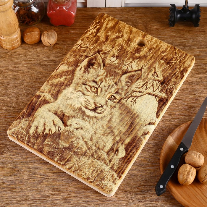 Доска «Рысь», большая, прямоугольная, 23 × 35 см