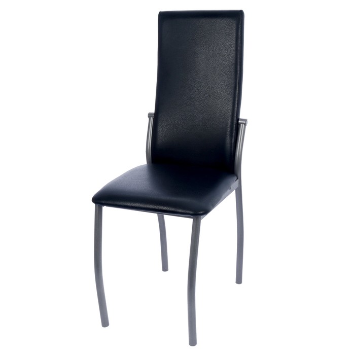 Стул "Шанхай" РАЗБОРНЫЙ, цвет обивки черный, каркас серебристый