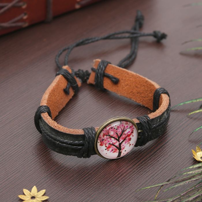 Браслет "Новый день" сердце на дереве, цвет чёрно-коричневый