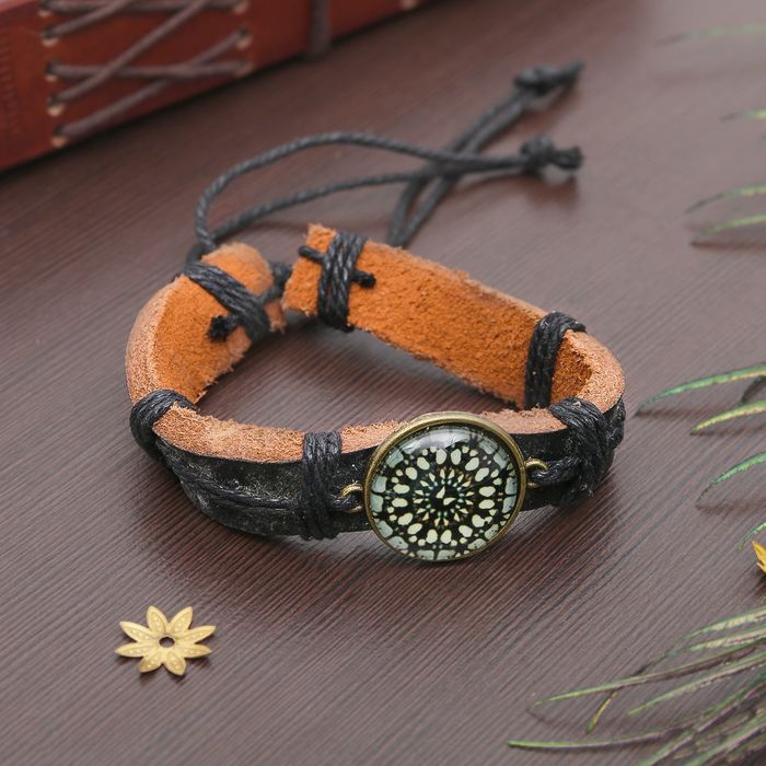 Браслет "Новый день" паутина, цвет чёрно-коричневый