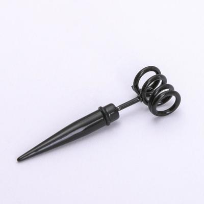 Пирсинг в ухо (плаг) "Шип" на спирали, цвет чёрный, фас 12 шт