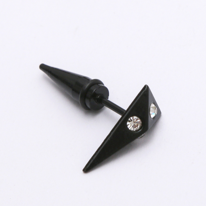 Пирсинг в ухо "Шип" со стразами, цвет МИКС в черном, фас 12 шт