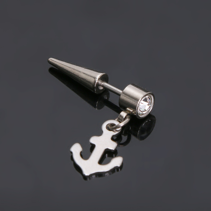 Пирсинг "Шип" якорь, цвет белый в серебре, фас 12 шт