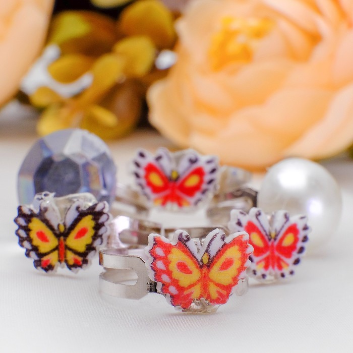 Кольца детские "Бабочка", форма МИКС, цвет МИКС