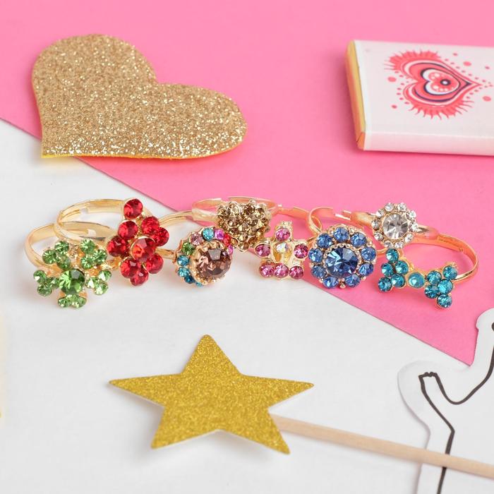 Кольцо детское "Выбражулька" легкость, форма МИКС, цвет МИКС, фас 100 шт