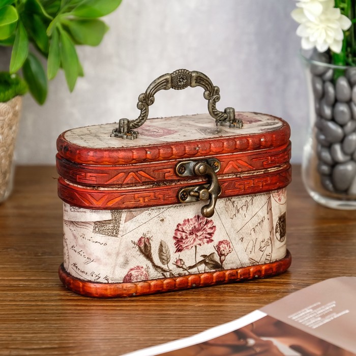 Шкатулка дерево сундучок "Письма. Ретро" 6,5х14х8,5 см