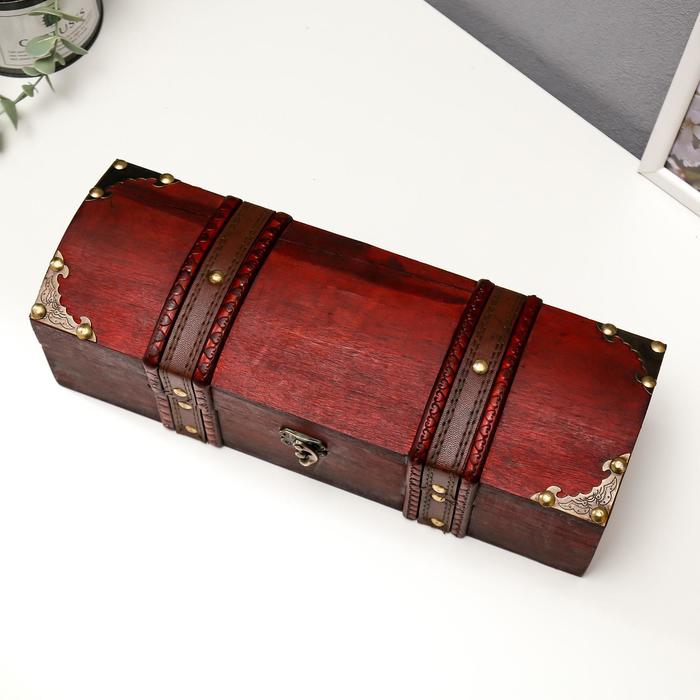 Шкатулка дерево под бутылку "Пиратская" 10х33х11,5 см