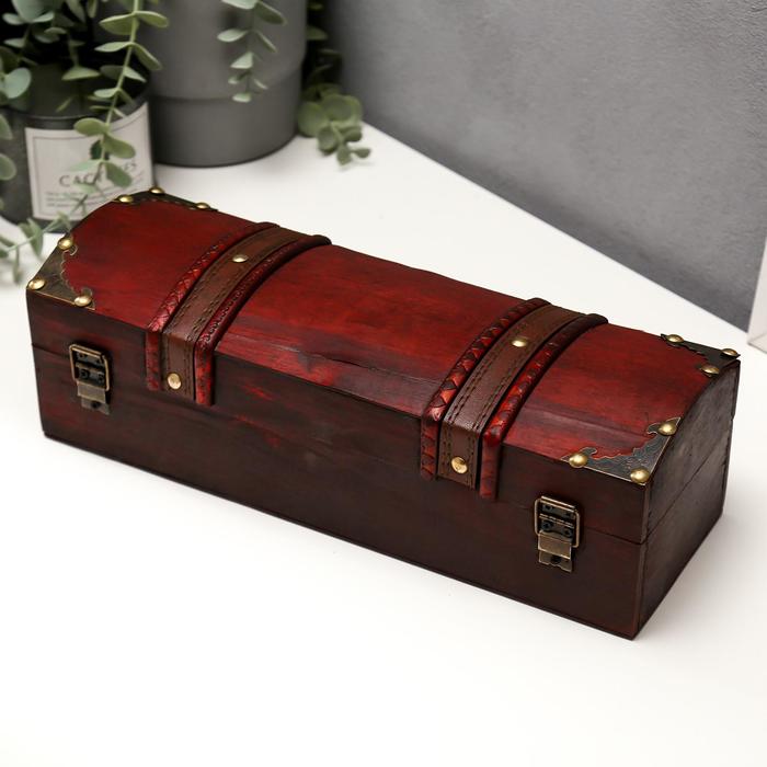 Шкатулка дерево под бутылку "Пиратская" 10х33х11,5 см