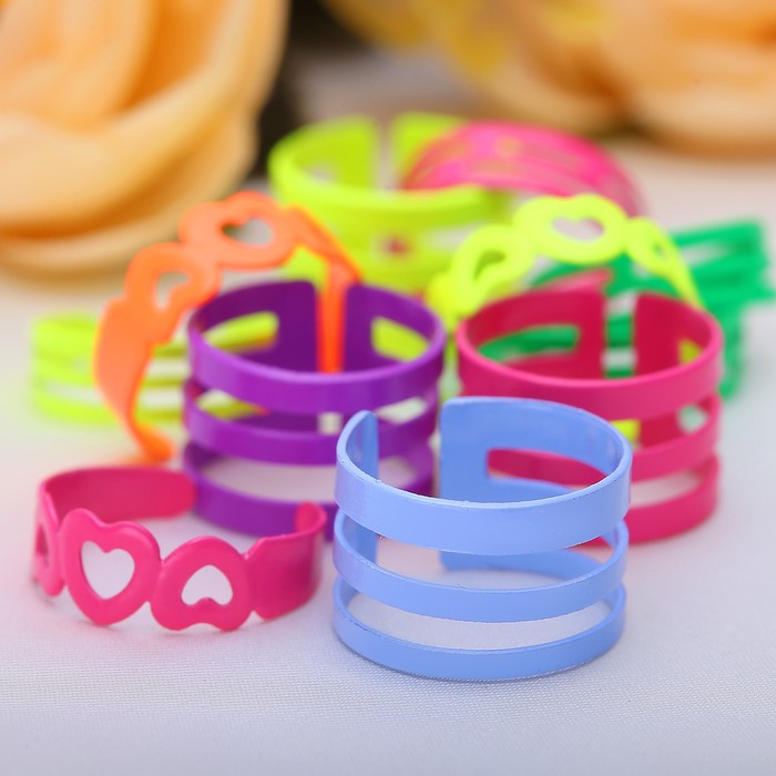 Кольца детские, набор 3шт, форма МИКС, цвет МИКС