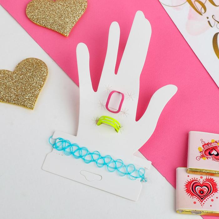 Набор детский "Стиляжечка", 3 предмета: браслет, 2 кольца, форма МИКС, цвет МИКС