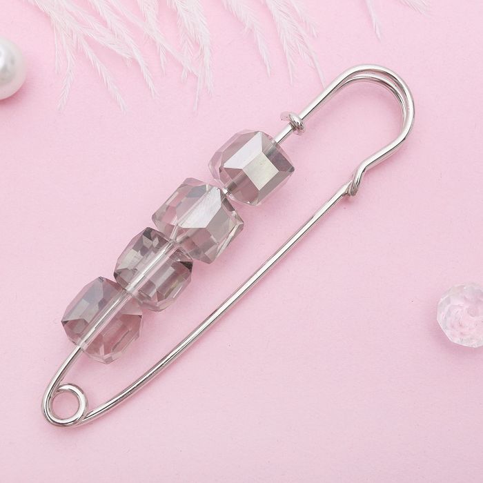 Булавка "Кубики", 7 см, цвет серый в серебре