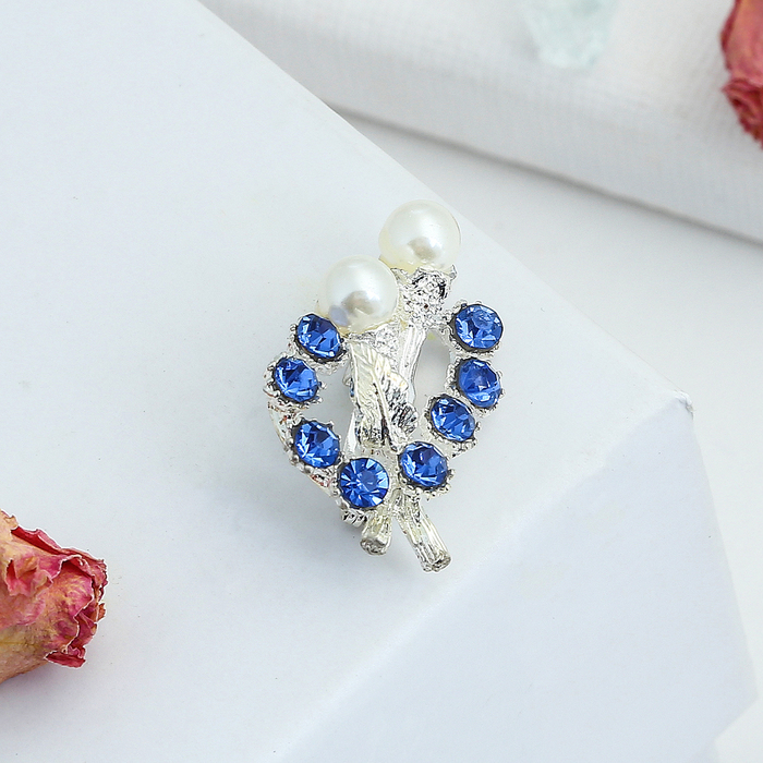 Брошь &quot;Ассорти&quot; каллы жемчужные, цвет МИКС в серебре