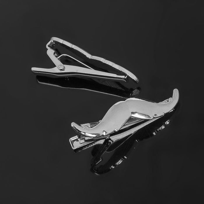 Зажим для галстука стальной "Классический" усы, цвет серебряный