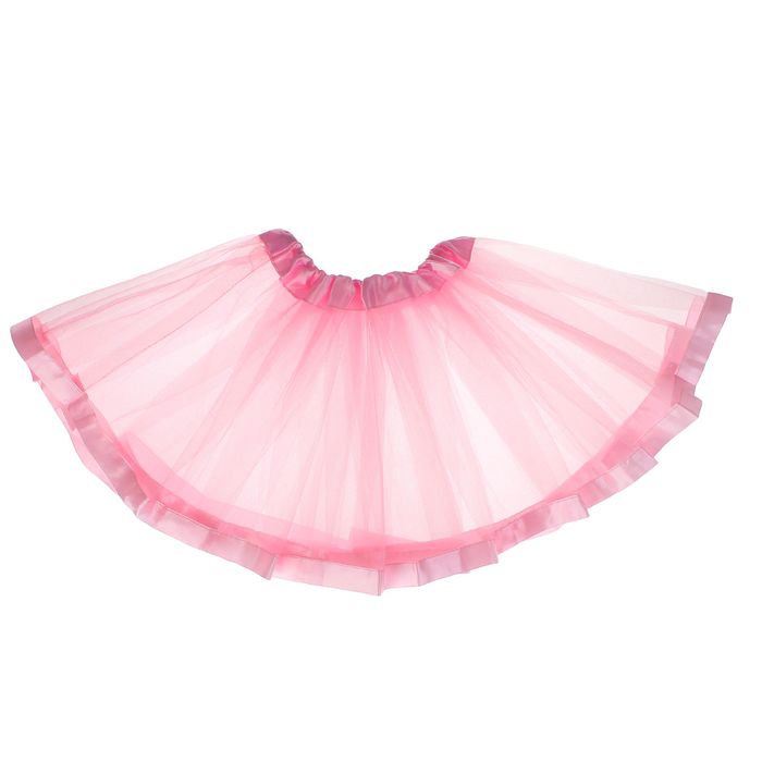 Карнавальная юбка двухслойная, цвет розовый
