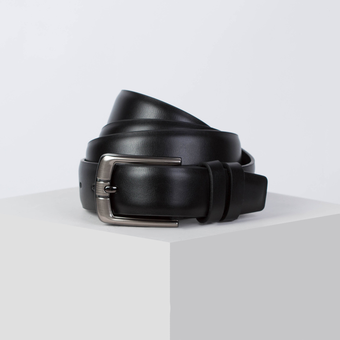 Ремень мужской, винт, пряжка металл, цвет чёрный