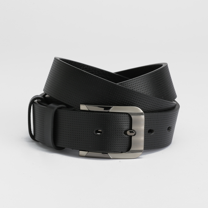 Ремень мужской, пряжка тёмный металл, ширина - 3 см, цвет чёрный